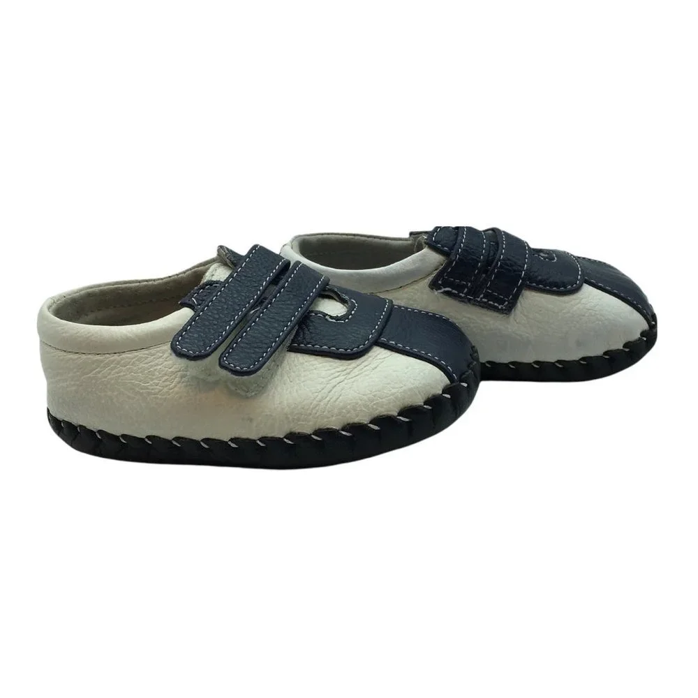 pediped moccasins leather baby shoes Size 6-12 months blue white